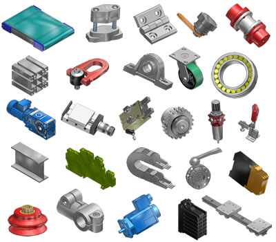 Plans CAO 3D de composants standards